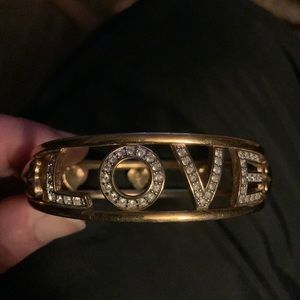 Vintage Swarovski Hinged Gold tone bracelet